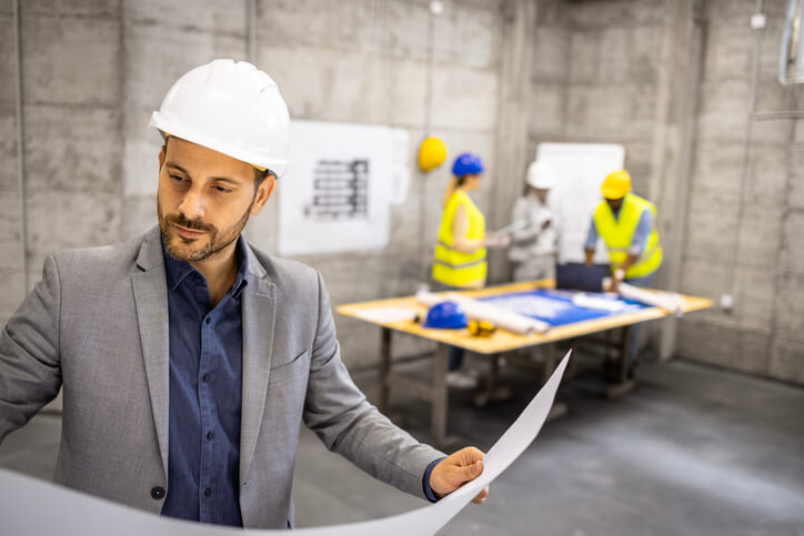 Structural engineer on job site