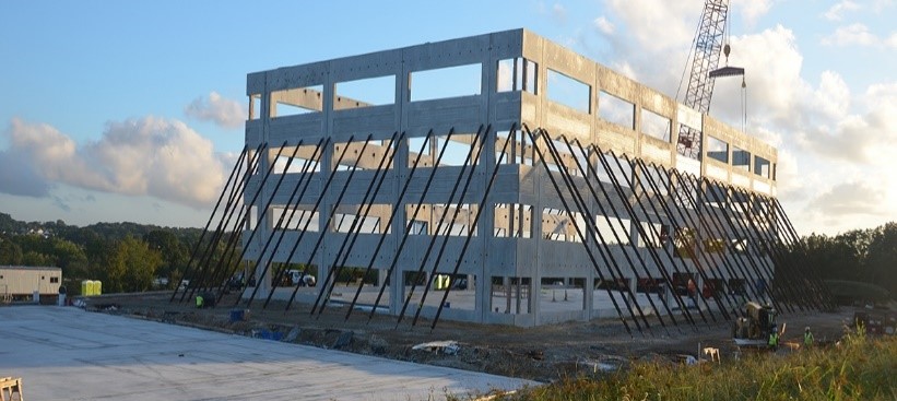 concrete tilt-up building during construction